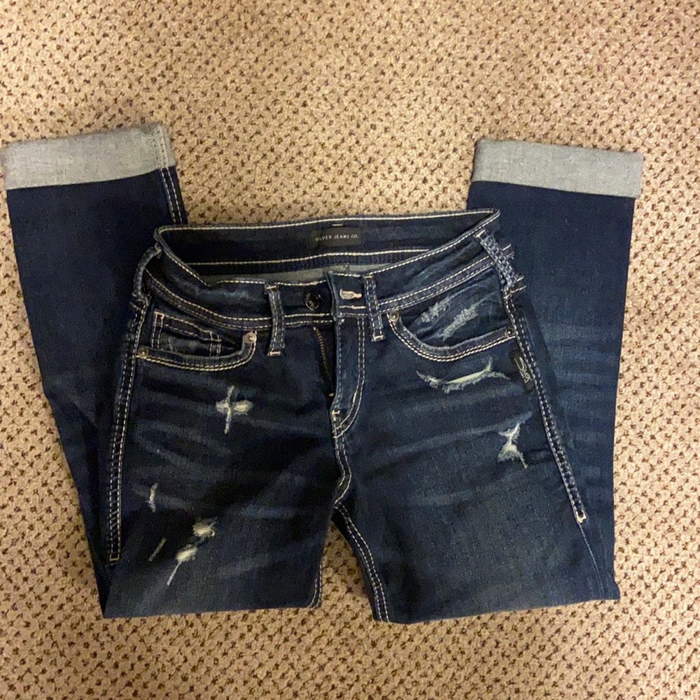 Silver jeans co. Capri dark jeans size 25